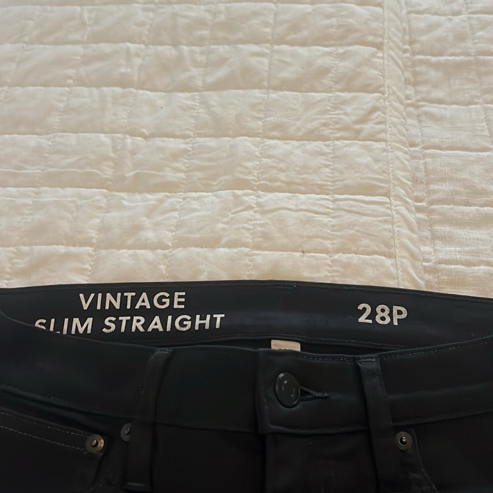 JCrew vintage slim straight black denim